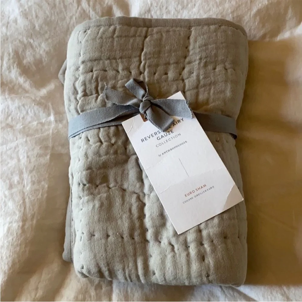 Anthropologie Reversible Airy Gauze Single Euro Sham